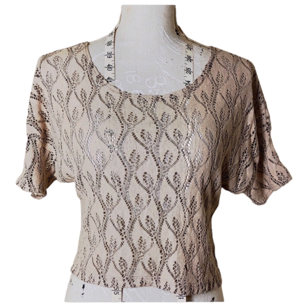Body Central Open Knit Hi Lo Cropped Top